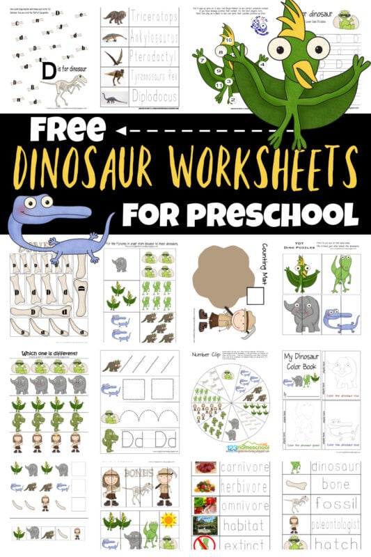 free dinosaur worksheets preschool printables