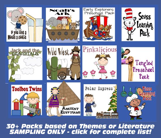 Themed Family Leanring Packs for 1st Grade