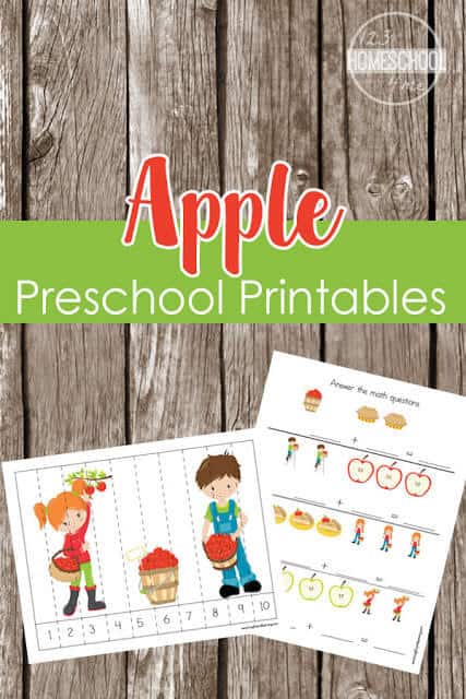 free printable apple worksheets preschool