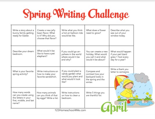 FREE Spring Writing Prompts For April